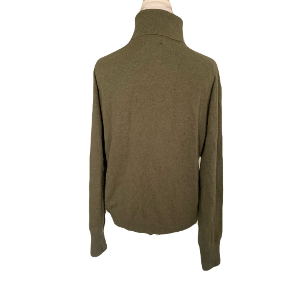 Glen Lyon Small Unisex 100% Cashmere Olive Green Turtleneck Sweater Soft Cozy - Picture 3 of 6